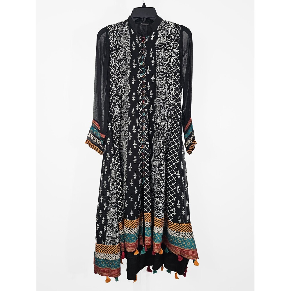 Exclusive Pakistan Small/XS Handpainted Black Kurta Traditional Wear